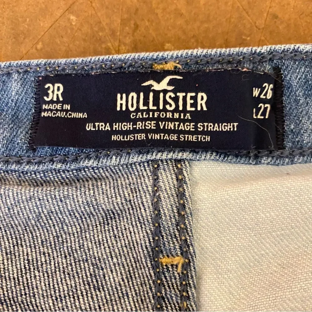 Hollister Patchwork Denim Jeans Juniors Size 3R Waist26 Length27 High Waist